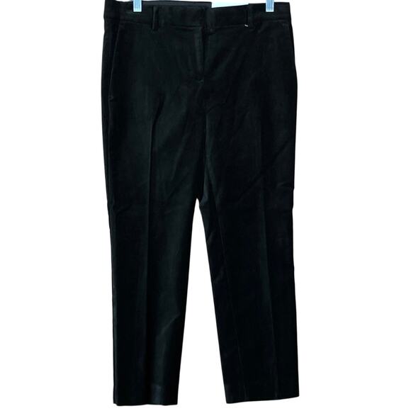 Ann Taylor Womens Pants Black Velvet Petite Mid Rise Slim Ankle Stretch 2P - Picture 1 of 14